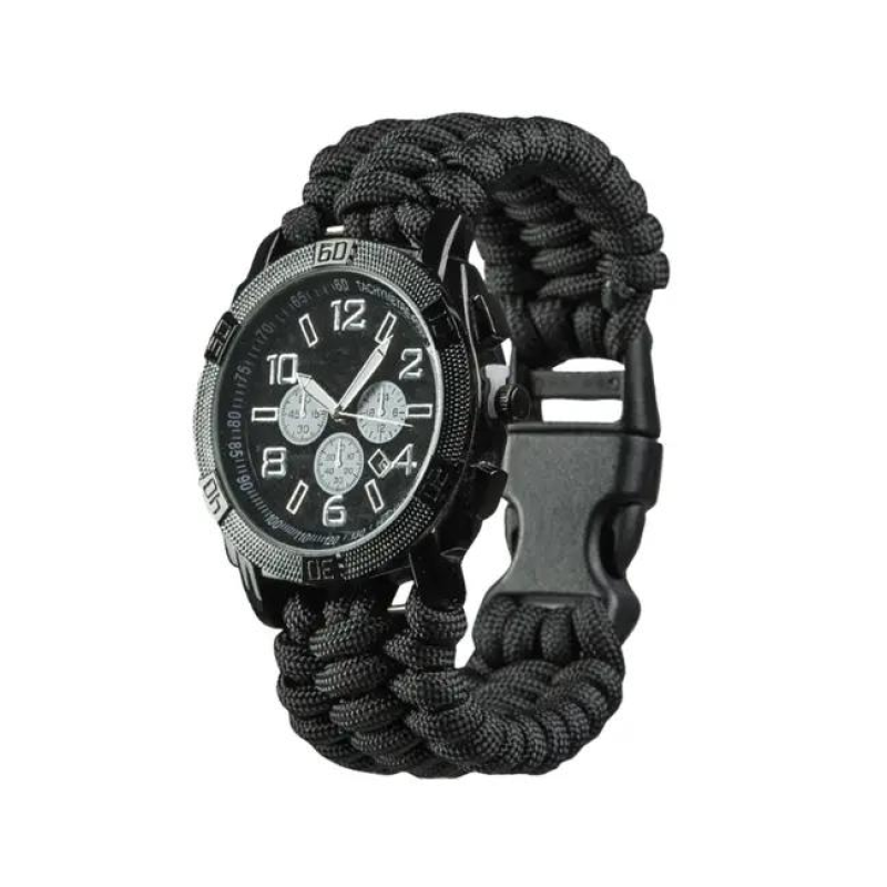 ГОДИННИК ВОДОНЕПРОНИКНИЙ АРМІЙСЬКИЙ MIL-TEC ARMY UHR PARACORD BLACK 15774002