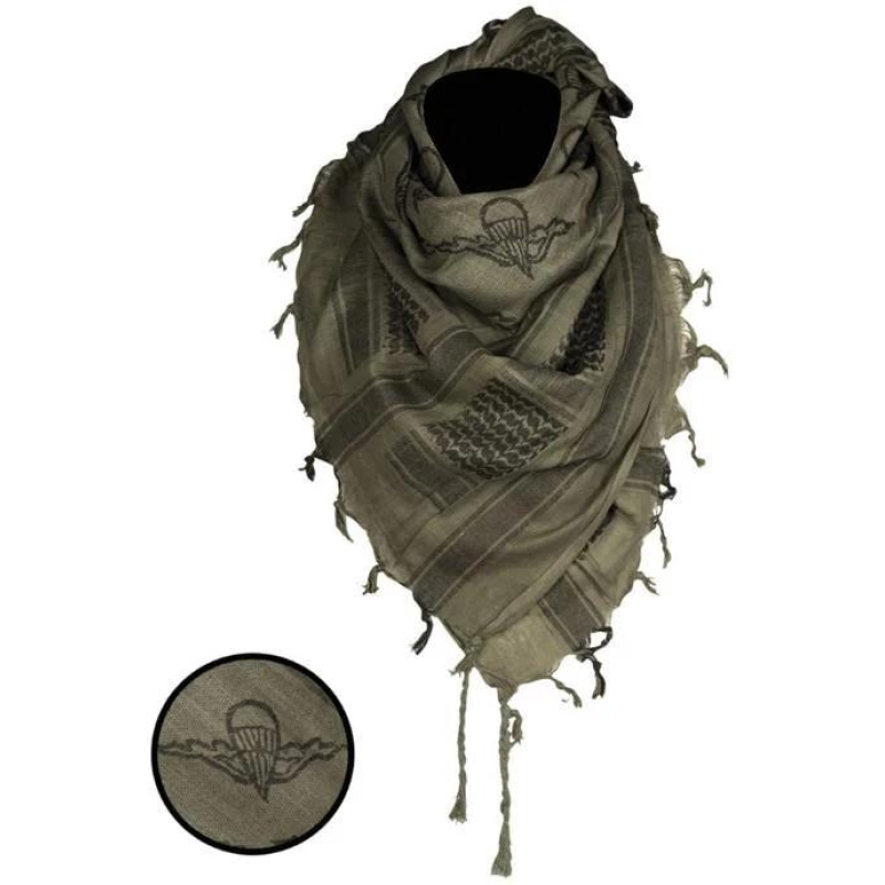 Шарф - шемаг тактический - Арафатка SHEMAGH 110X110CM PARATROOPER олива - черный Sturm Mil-Tec 12609301
