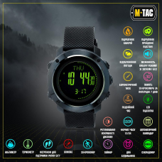 M-TAC ГОДИННИК ТАКТИЧНИЙ МУЛЬТИФУНКЦІОНАЛЬНИЙ BLACK